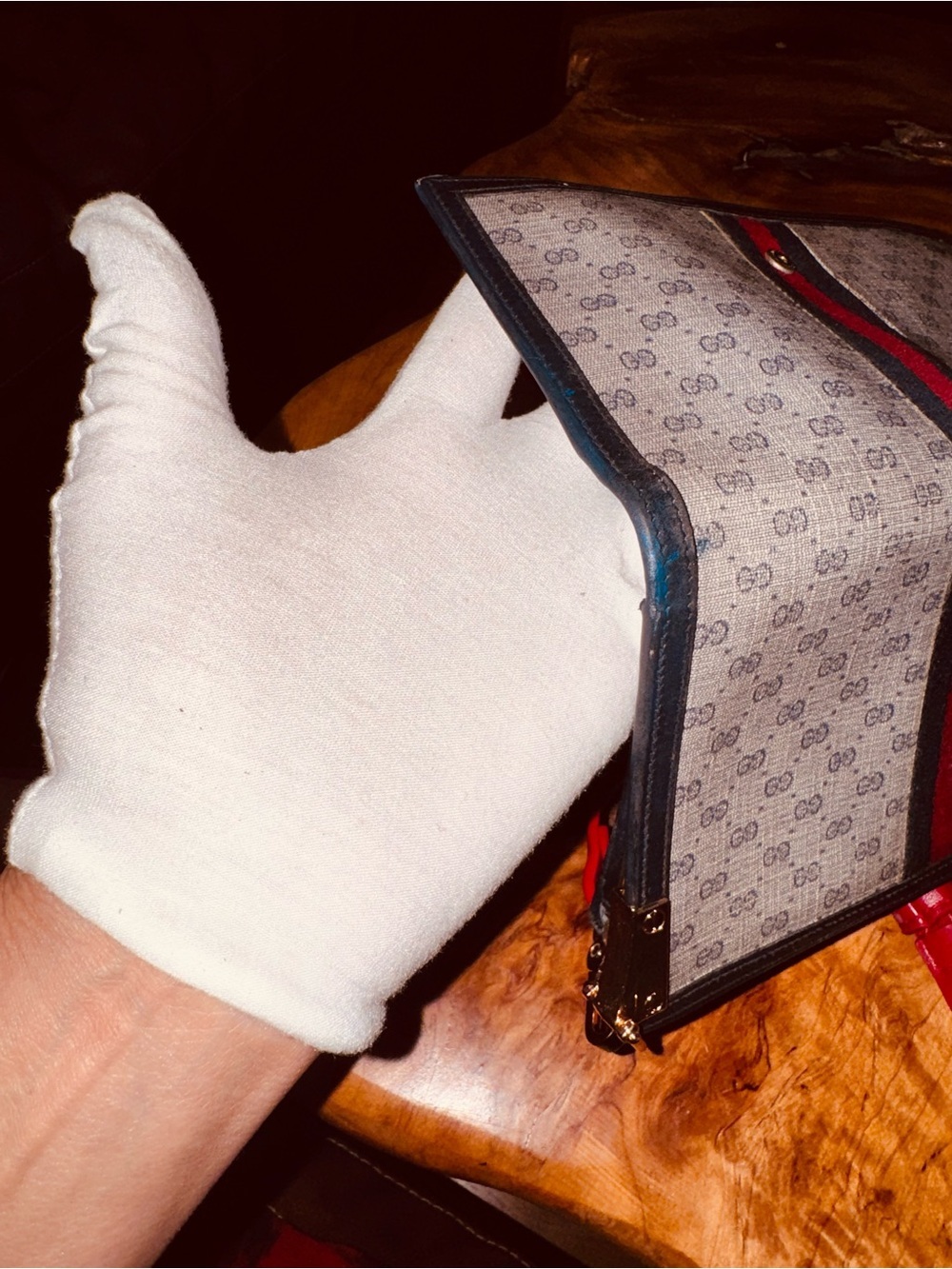 GUCCI Micro GG Logo Webbing PVC Leather Long Bifold Wallet/converted Crossbody - Picture 16 of 17